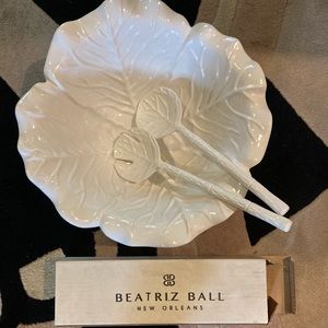 Beatriz Ball medium GARDEN Melamine salad bowl and serving utensils